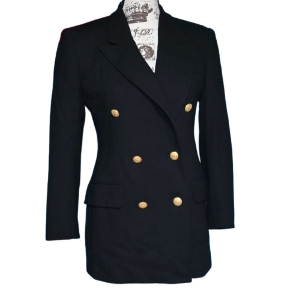 Jones New York Petite Wool Blend Peacoat 2P Classic Tailored Minimalist Coat